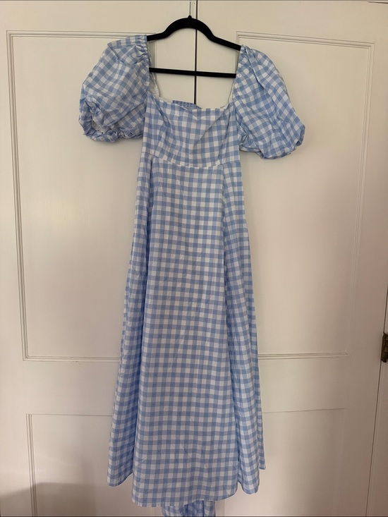 Hill House Home Dresses & Skirts - Hill House Home Light Blue Gingham Puff Sleeve Dress